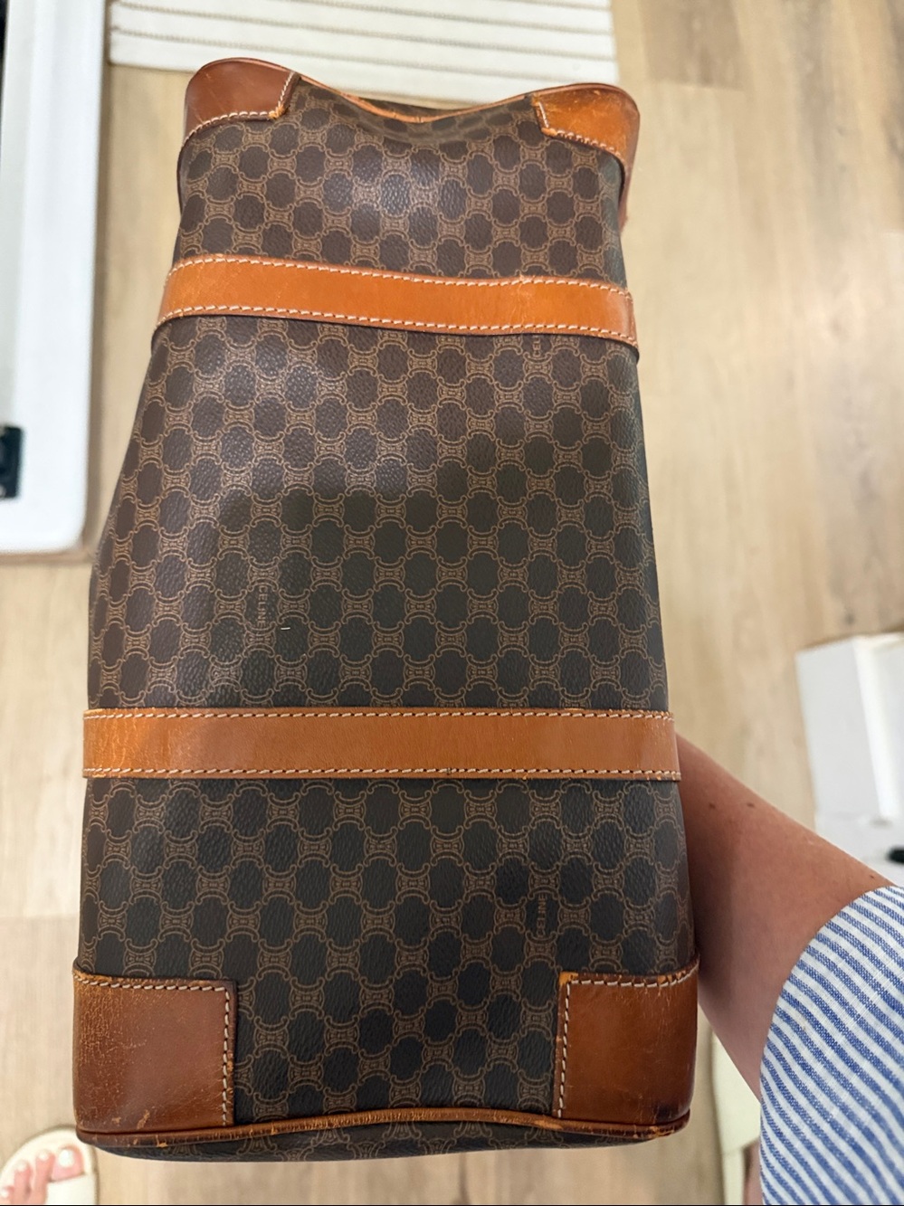 Celine Brown Monogram Boston with Tan Leather Trim - Picture 12 of 12